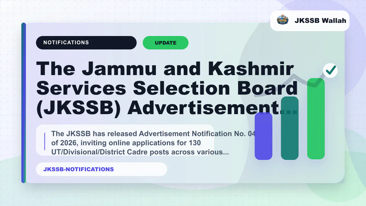 The Jammu and Kashmir Services Selection Board (JKSSB) Advertisement Notification No. 04 of 2026